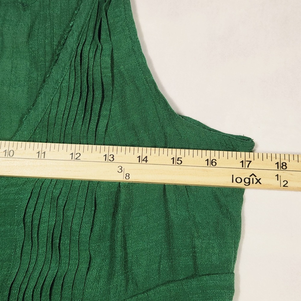 Maeve Anthropologie Green Pintuck Sleeveless Babydoll Blouse Top Small Emerald - Picture 6 of 10